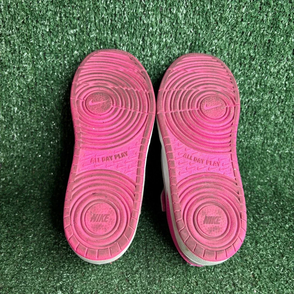 Nike Court Borough Low Recraft Athletic Sneaker White Laser Fuchsia Youth 2.5Y